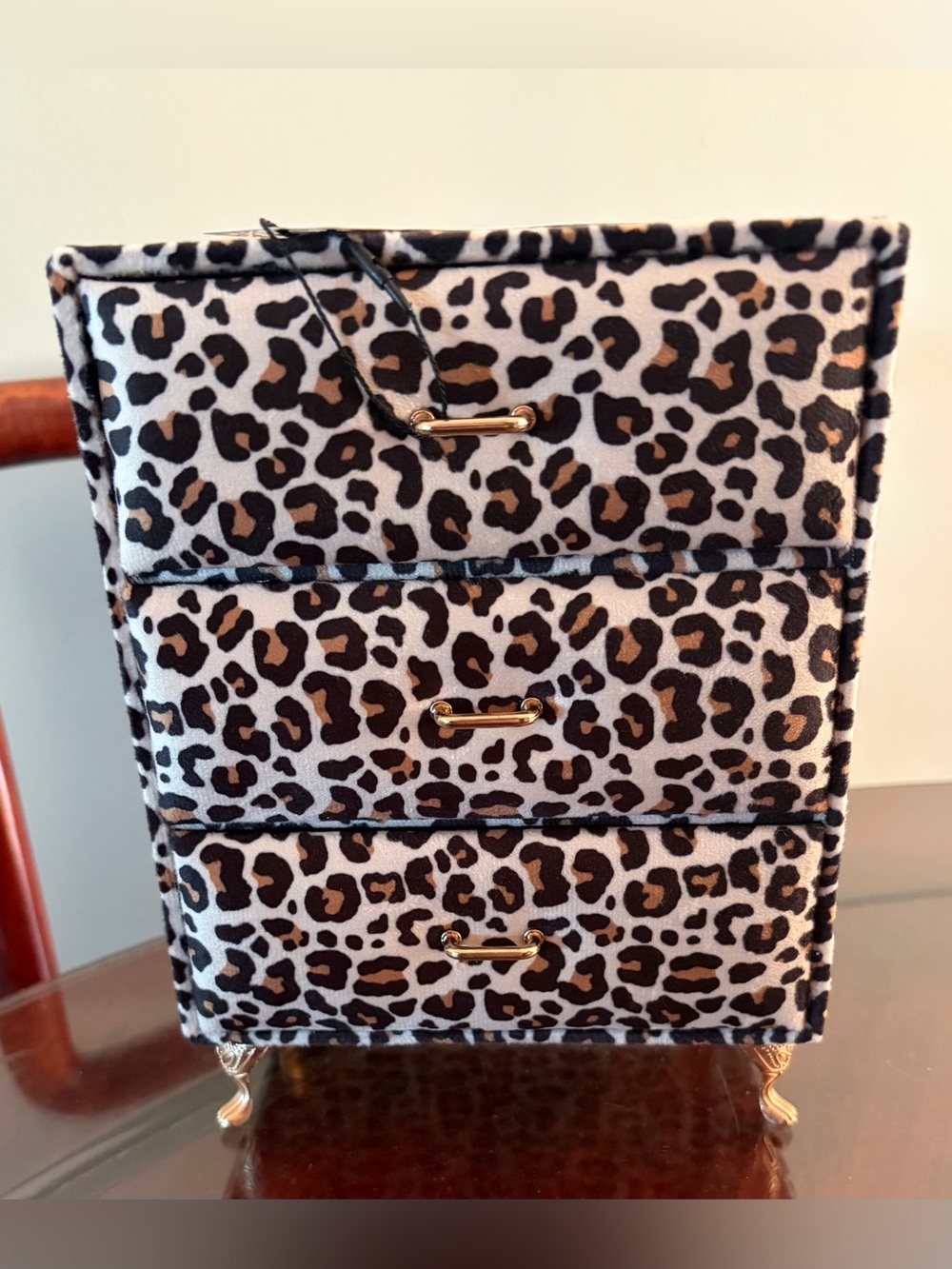 Leopard Print 3-Drawer Jewelry Organizer NWT